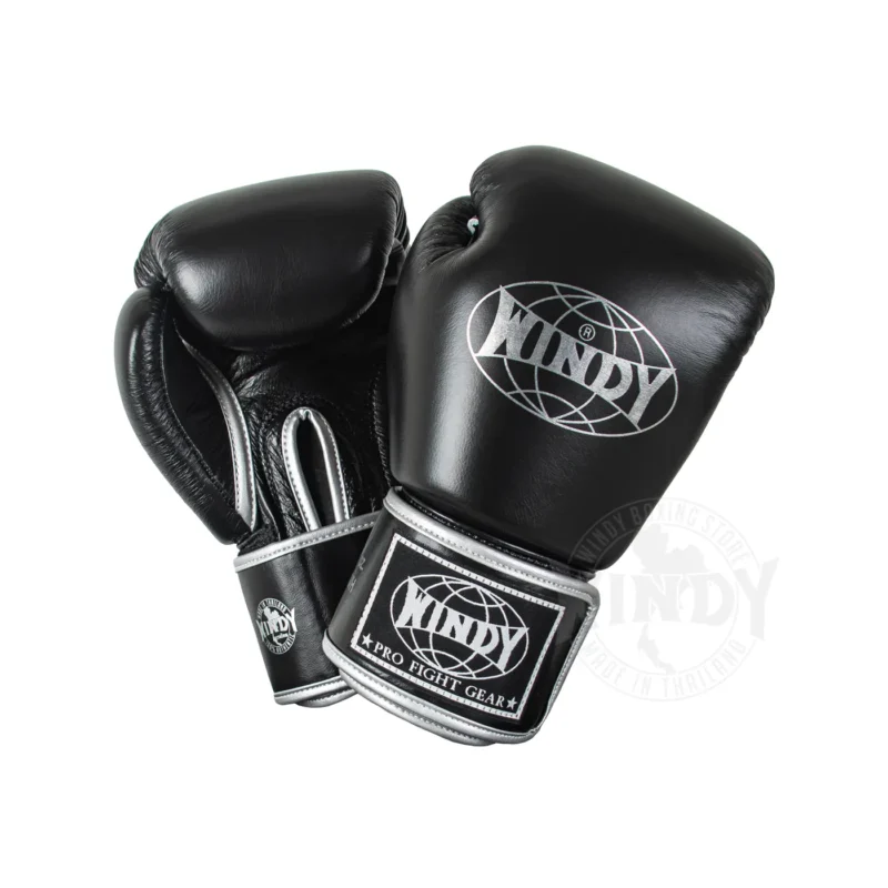 Windy Boxhandschuhe Schwarz-Silber