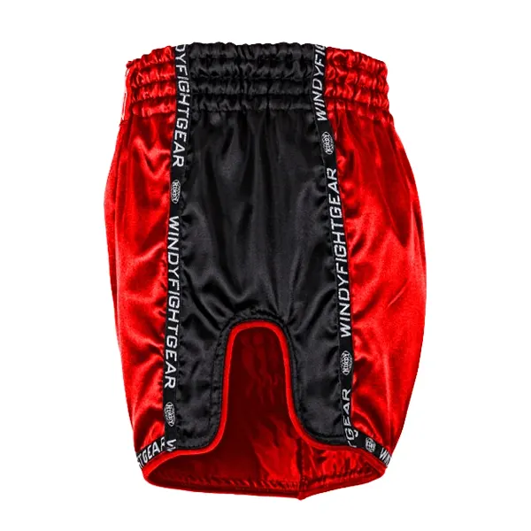 Windy Muay Thai Shorts Rot-Schwarz linke Seite
